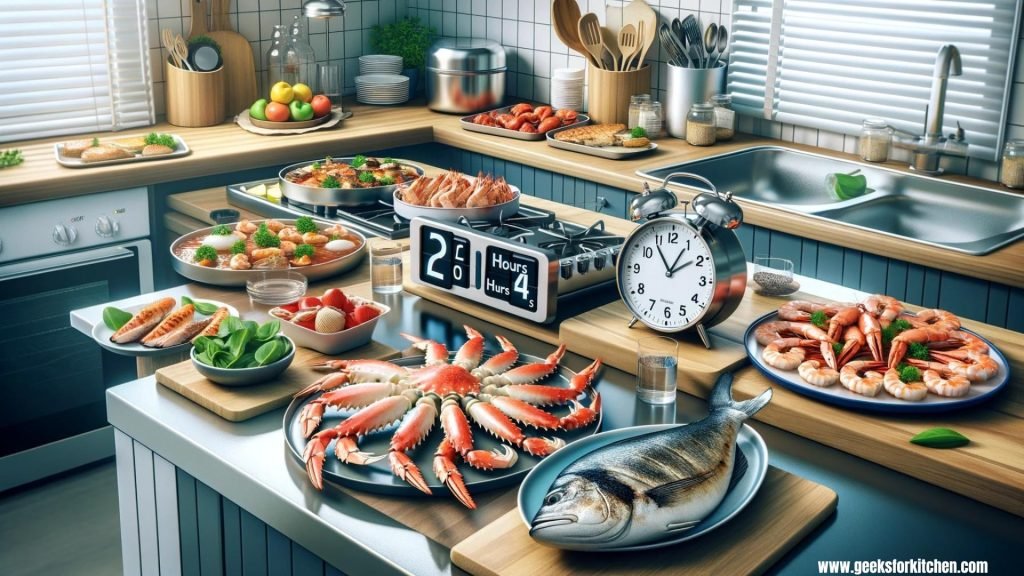 How long can cooked seafood stay out